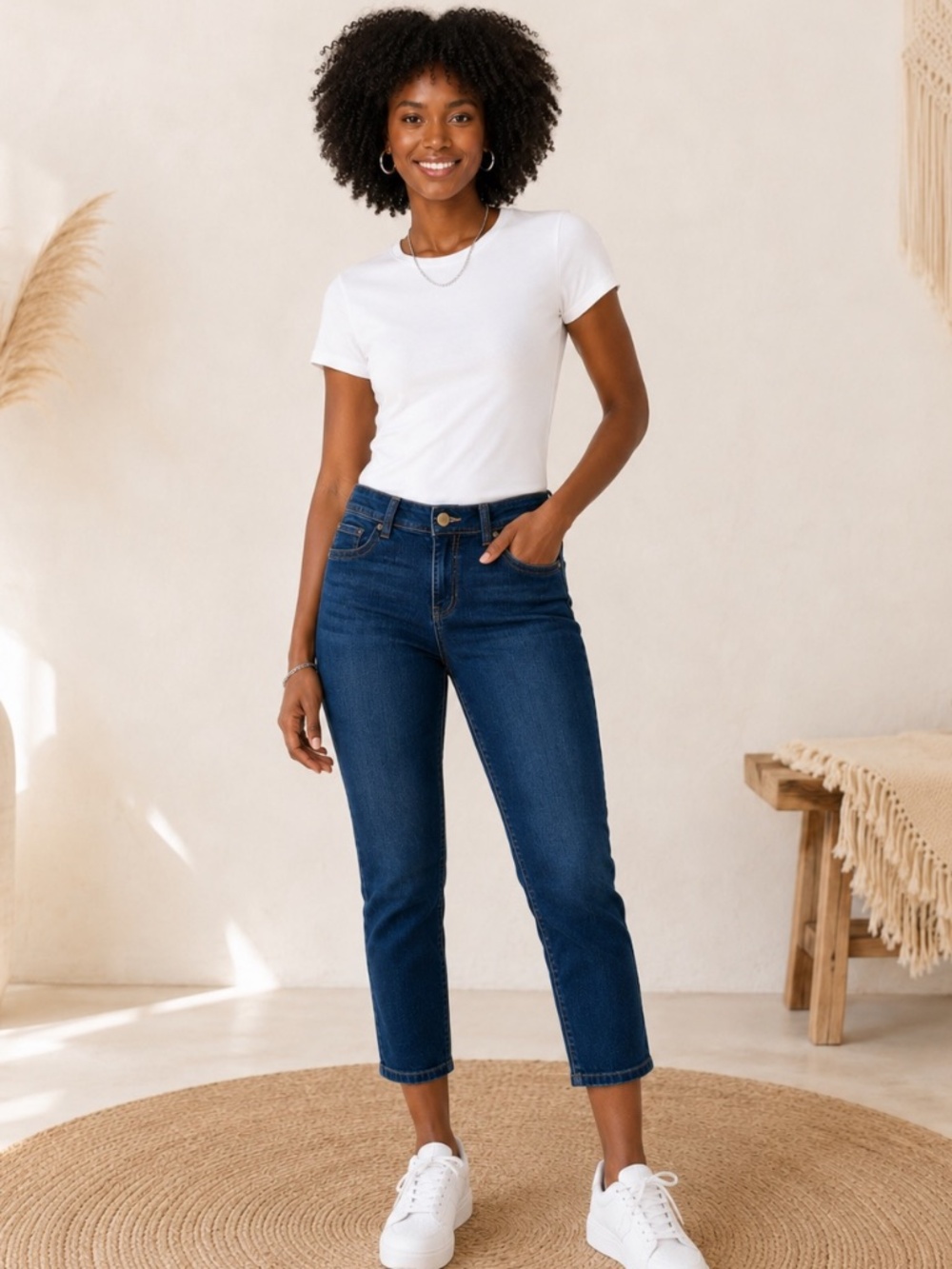 Democracy Classic Mom Jeans "Ab"solution Cropped Jeans, Size 10